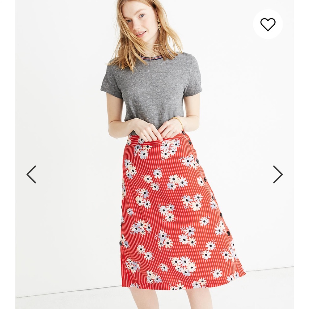 Madewell Side Button skirt daisy society